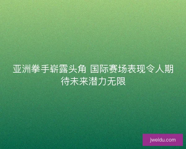 亚洲拳手崭露头角 国际赛场表现令人期待未来潜力无限