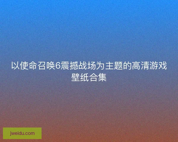 以使命召唤6震撼战场为主题的高清游戏壁纸合集